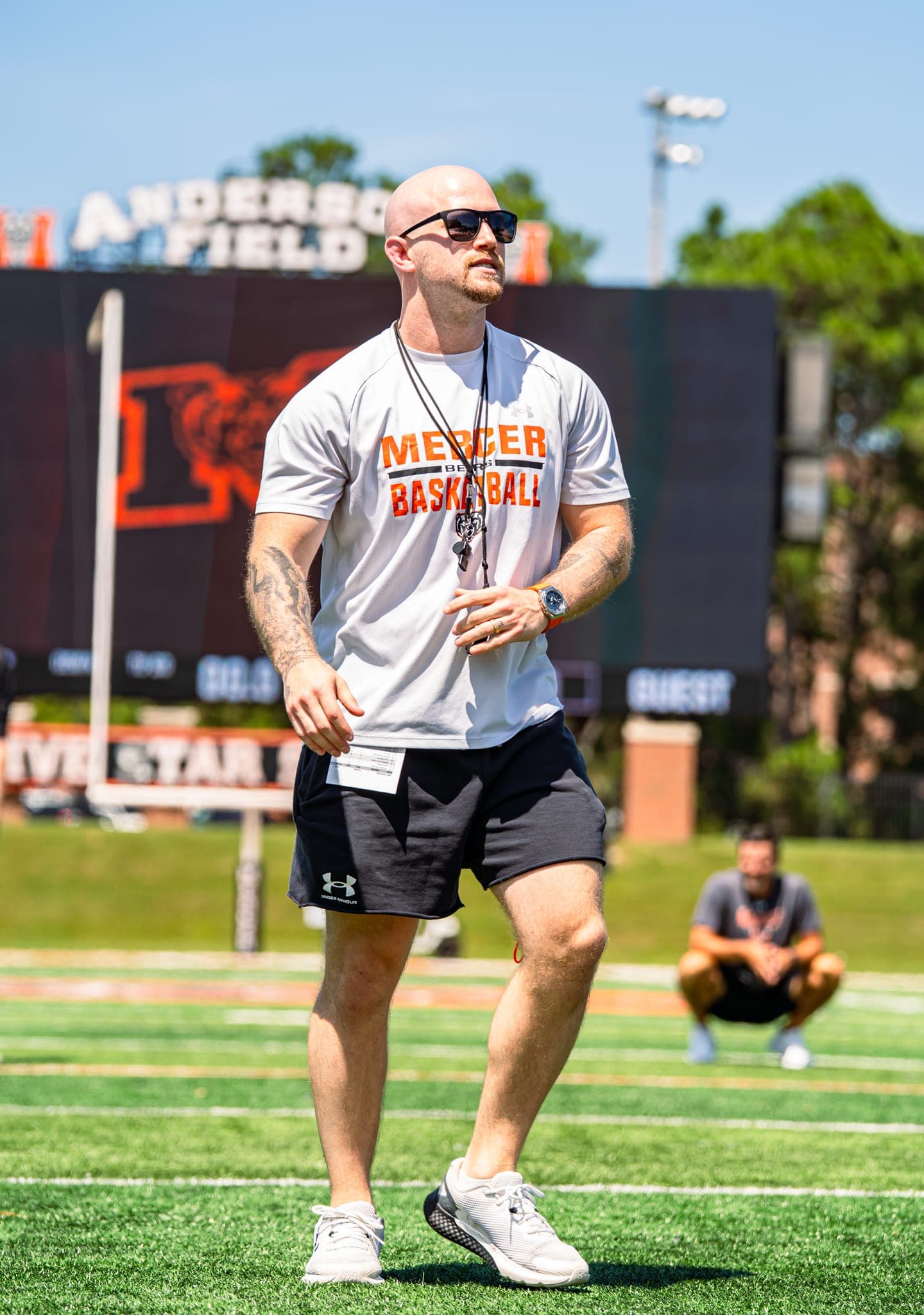 Colin DeClark on the field during a team conditioning session